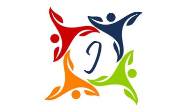 Yaprak insanlar sağlık birlikte harf J