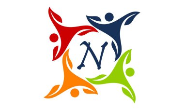 Yaprak insanlar sağlık birlikte harf N