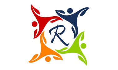 Yaprak insanlar sağlık birlikte harf R