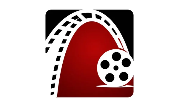 Dynamischer Filmstreifen-Logo-Design-Vorlagenvektor — Stockvektor