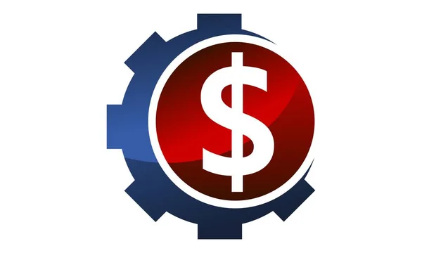 Gear Money Logo Design Vettore modello — Vettoriale Stock
