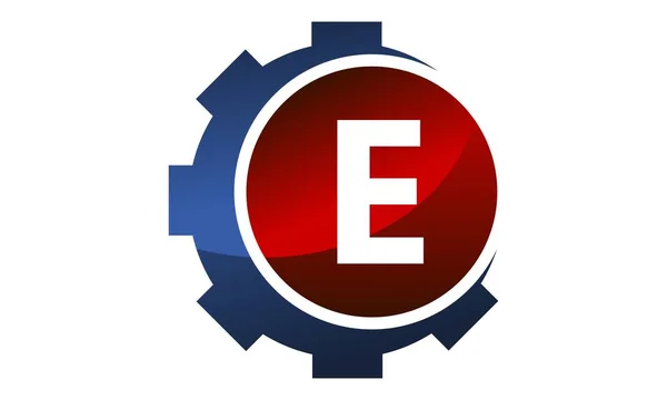 Icône d'engrenage Lettre E — Image vectorielle