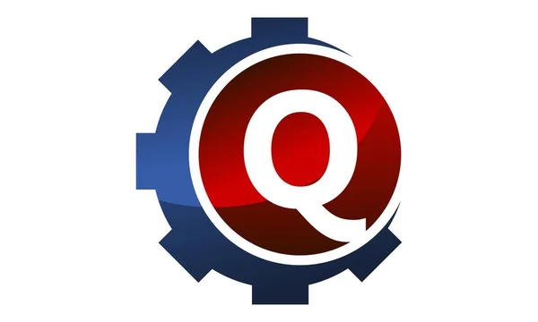 Icono del engranaje Letra Q — Vector de stock