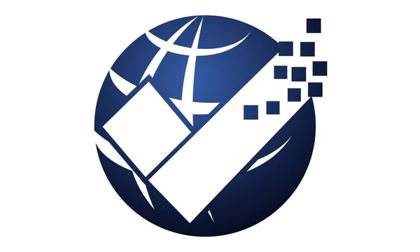 Vector de plantilla de diseño de logotipo de seguridad global — Archivo Imágenes Vectoriales