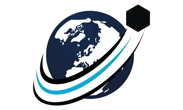 Παγκόσμια ναυτιλία λογότυπο σχεδιασμό πρότυπο διάνυσμα — Διανυσματικό Αρχείο