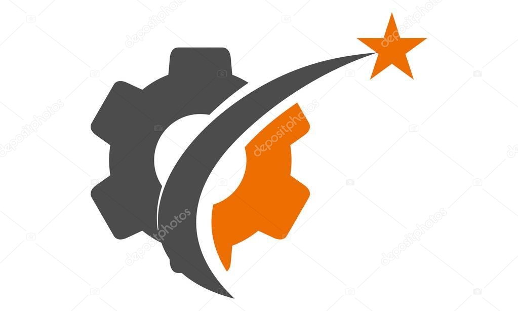 Star Gear Solution Logo Design Template Vector