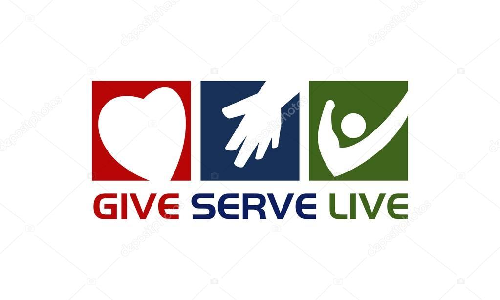 Give Serve Live Logo Design Template Vector