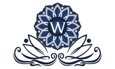 Çiçek zarif simgesi ilk W