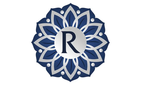Иконка Flower Elegant Initial R — стоковый вектор