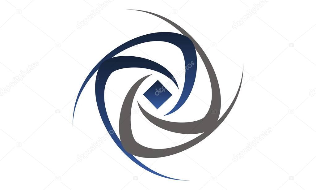 Focus Dynamic Rotation Logo Design Template Vector