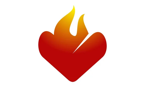 Tűz a szerelem Logo Design sablon vektor — Stock Vector