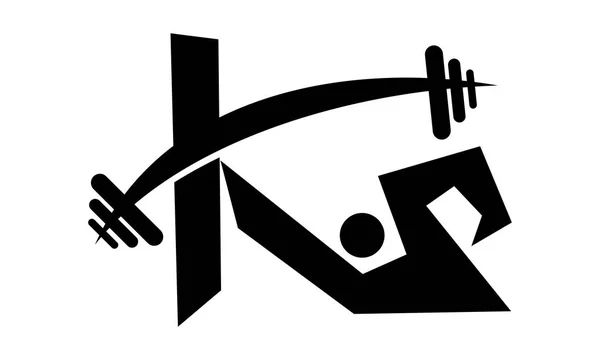 Lettre K Fitness — Image vectorielle