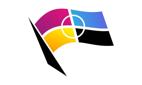 Vlag van CMYK-kleuren afdrukken — Stockvector