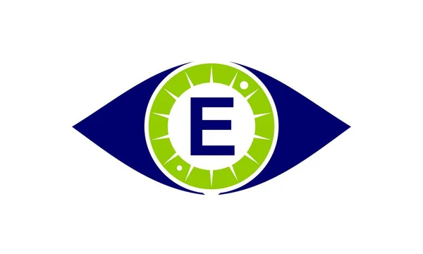 Eye Care Solutions bokstaven E — Stock vektor