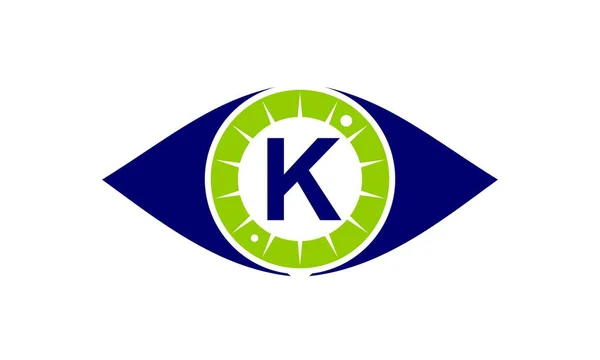 眼睛保健解决方案字母 K — 图库矢量图片