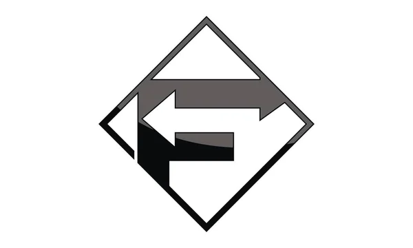 Logotyp F med pil — Stock vektor