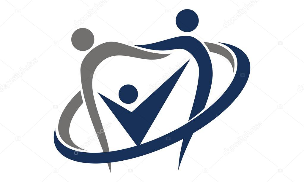 Family Dental Care Logo Design Template Vector
