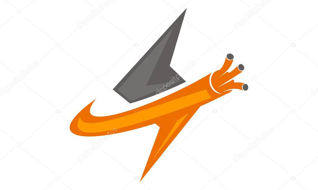 Fiber Optic Logo Design Template Vector
