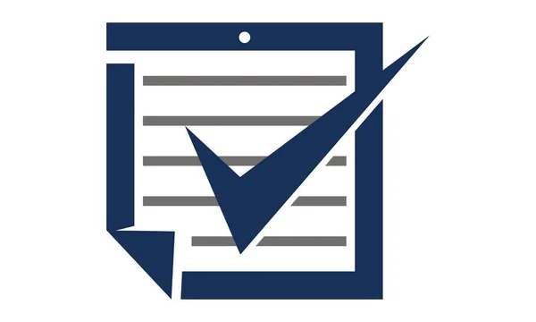 Documento Lista de verificación Vector de plantilla de diseño de logotipo — Vector de stock