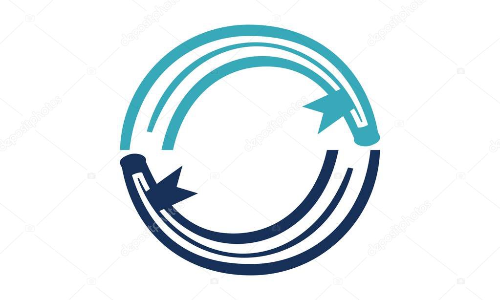 Dynamic Book Rotation Logo Design Template Vector