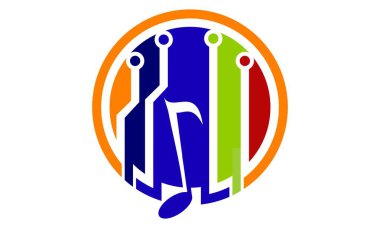 Dijital müzik Logo tasarım şablonu vektör