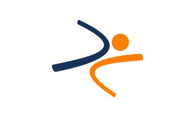 Dinamik poz Logo tasarım şablonu vektör