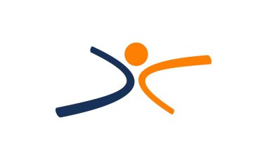 Dinamik poz Logo tasarım şablonu vektör