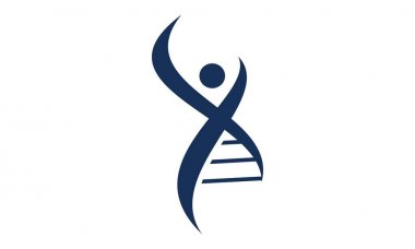 İnsan DNA'sı Logo tasarım şablonu vektör