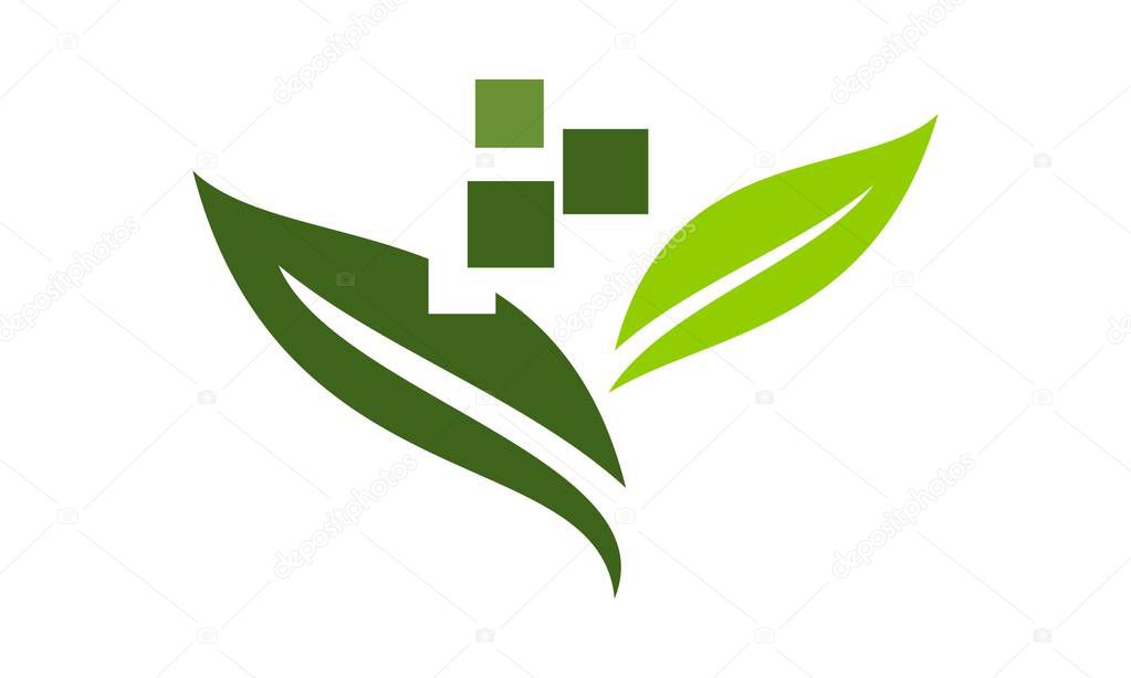 Digital Ecology Logo Design Template Vector