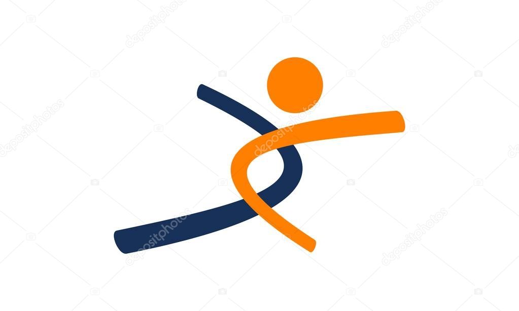 Dynamic Pose Logo Design Template Vector
