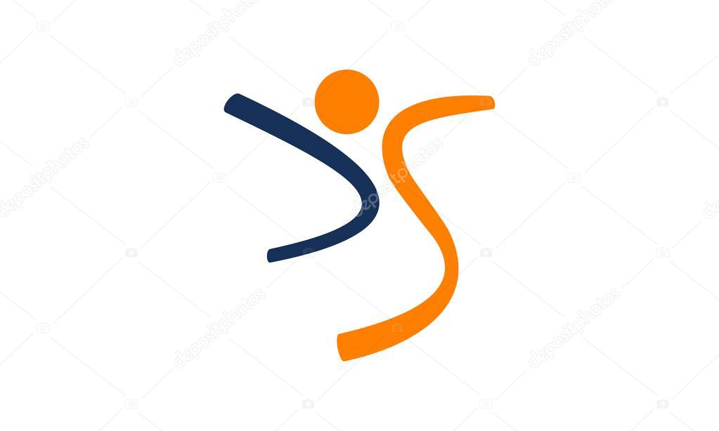 Dynamic Pose Logo Design Template Vector