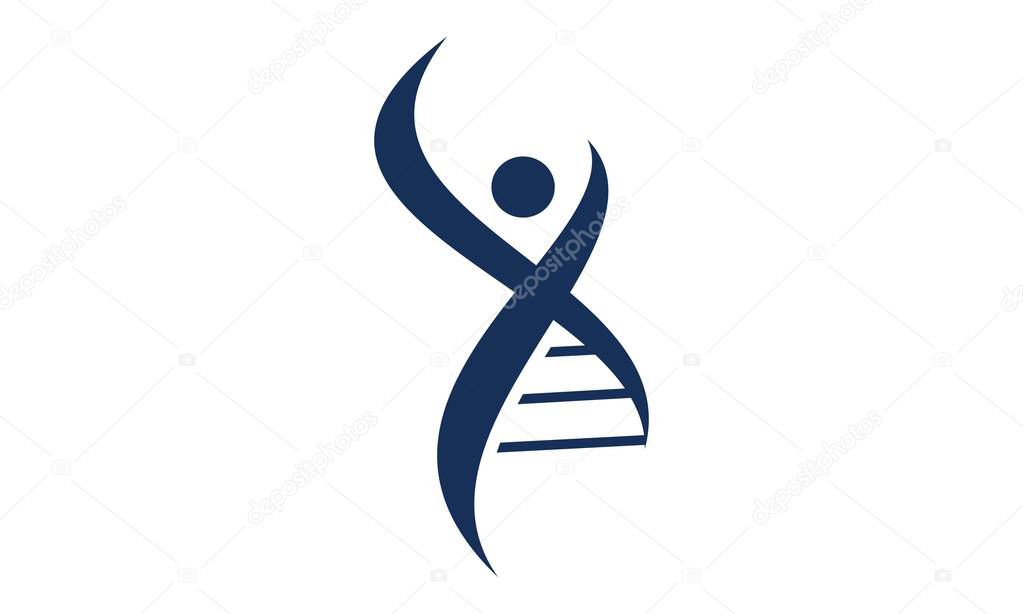 Human DNA Logo Design Template Vector