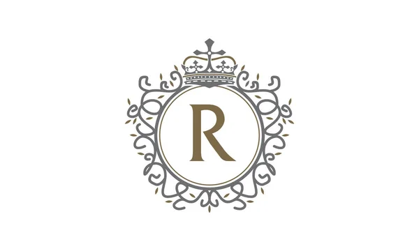 Crown Leaf Initial R — стоковый вектор
