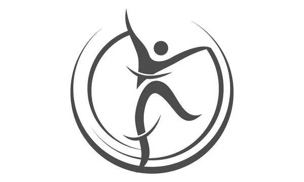 Dance Movement Logo Design Template Vector — Stock Vector