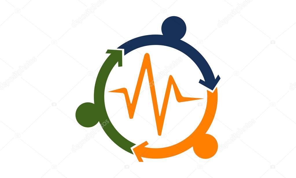 Continuum Health Care Logo Design Template Vector