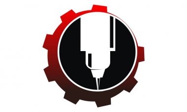 CNC hizmet Logo tasarım şablonu vektör