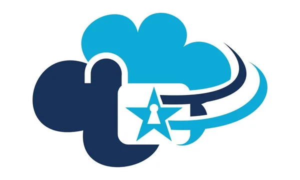 Nube segura Logo Diseño plantilla Vector — Vector de stock