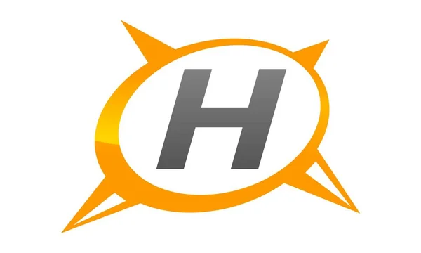Kompas przewodni rozwiązanie litera H — Wektor stockowy