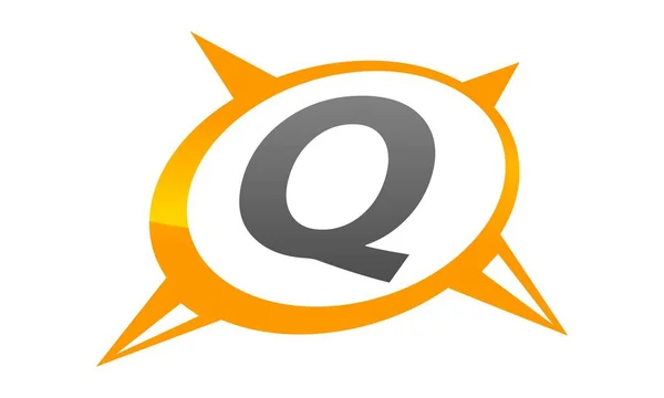 Πυξίδα οδηγός λύση γράμμα Q — Διανυσματικό Αρχείο