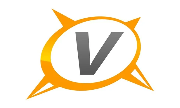 Kompas przewodni rozwiązanie literę V — Wektor stockowy