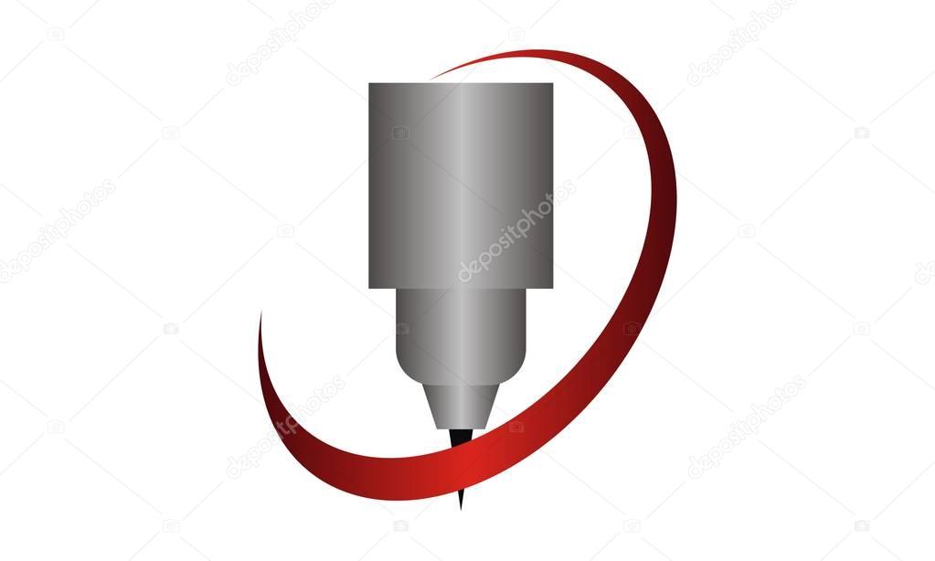 CNC Service Logo Design Template Vector