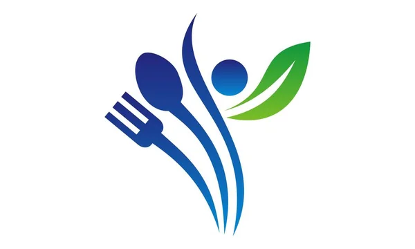 Saúde Restaurante Logo Design Template Vector —  Vetores de Stock