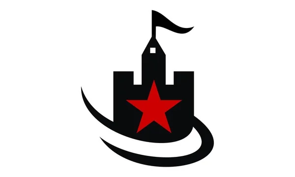 Kastély csillag Logo Design sablon vektor — Stock Vector