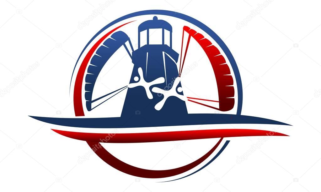 Parachutist Logo Design Template Vector