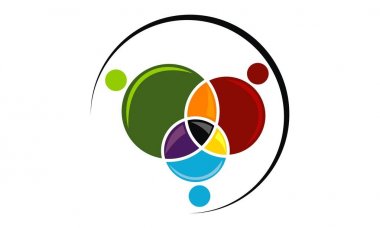 İş takım çalışması Logo tasarım şablonu vektör