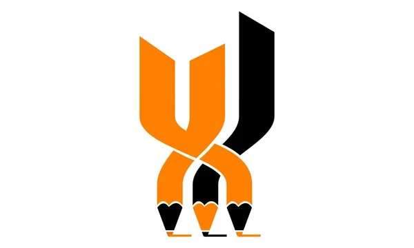 Pensil Fleksibel Logo Desain Templat Vektor - Stok Vektor