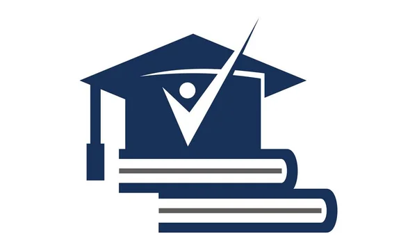 Books Graduation Cap — Stock Vector