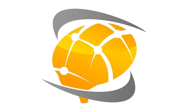 脳の接続ロゴ デザイン テンプレート ベクトル — ストックベクタ