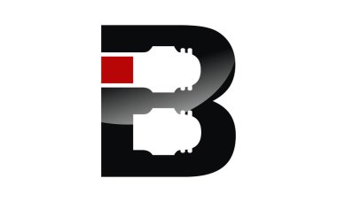 B harfi sanayi Logo tasarım şablonu vektör