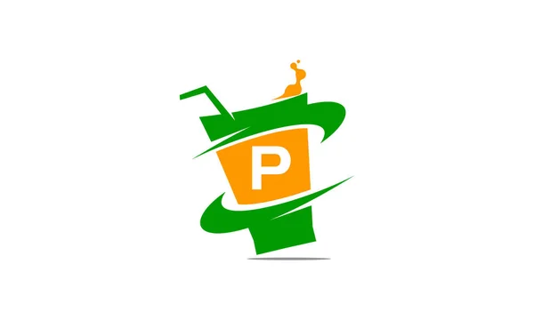 Restaurant Drink Initial p — Stockvektor